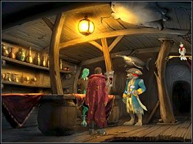 Do stojącego przy drzwiach automatu do kawy wlej wodę z zabranej z knajpy karafki, po czym wsyp zmieloną kawę - Wyspa (2) | Opis przejścia Simon the Sorcerer 5 - Simon the Sorcerer 5: Kto nawiąże kontakt? - poradnik do gry
