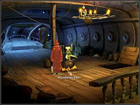 Do złotego pucharu nabierz wody z wiadra obok, a z okręconej wokół masztu liny zerwij piracką flagę - Kosmos (1) | Opis przejścia Simon the Sorcerer 5 - Simon the Sorcerer 5: Kto nawiąże kontakt? - poradnik do gry