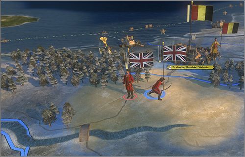 Oba oddziały na powyższym obrazku będą brać udział w bitwie w razie ataku na dowolny z nich - Na lądzie | Mapa kampanii w Napoleon Total War - Napoleon: Total War - poradnik do gry