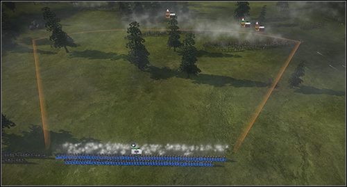 Zwiększony zasięg harcowników powoduje, że mogą prowadzić ogień, zanim piechota wroga dotrze na pozycje, z których będzie mogła sama zacząć ostrzał - Piechota | Walka na lądzie i morzu w Napoleon Total War - Napoleon: Total War - poradnik do gry