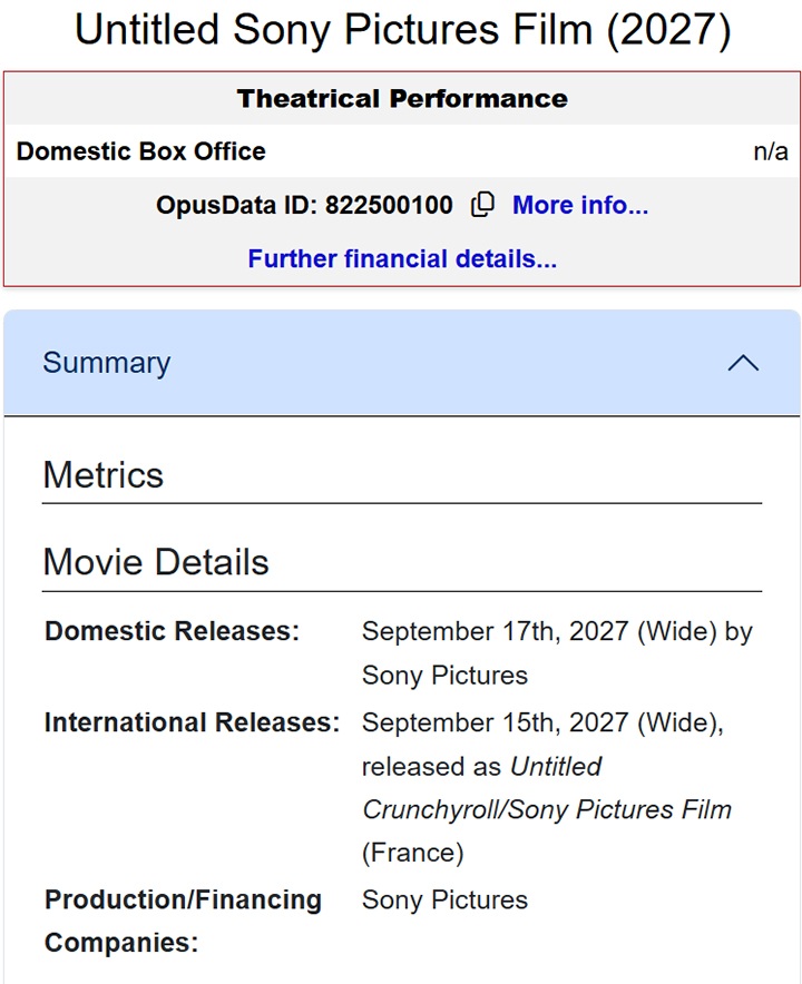 The-Numbers.com - Jeden z najważniejszych filmów anime 2027 roku może już mieć datę premiery. To sequel Demon Slayer: Kimetsu no Yaiba Infinity Castle - wiadomość - 2026-09-24