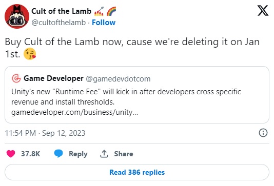 Niezależny hit zniknie ze sprzedaży, jeśli Unity wprowadzi niepopularne zmiany - ilustracja #1