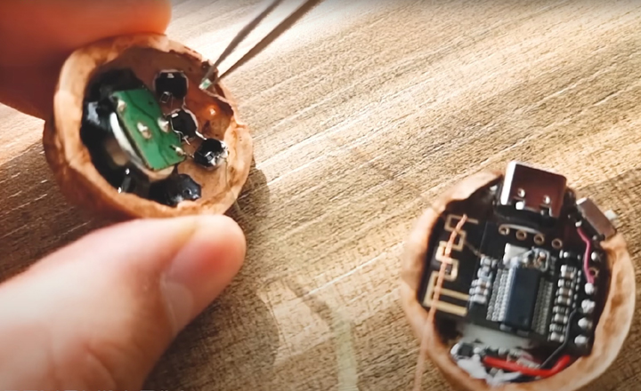 Youtuber zbudował głośnik z orzecha włoskiego, to naprawdę działa - ilustracja #2