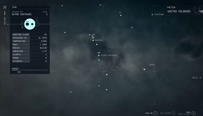 Finalna wersja mapy w Starfield; Źródło: Bethesda Softworks