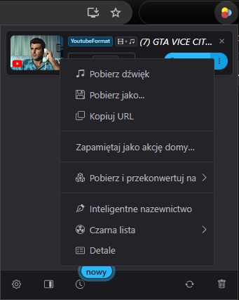 Video DownloadHelper to jeszcze jedno narzędzie do pobierania z YT. Źródło: własne.