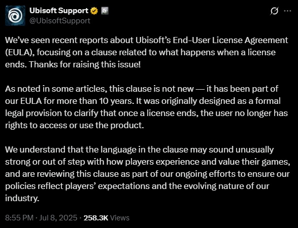 Źródło: X, Ubisoft Support.