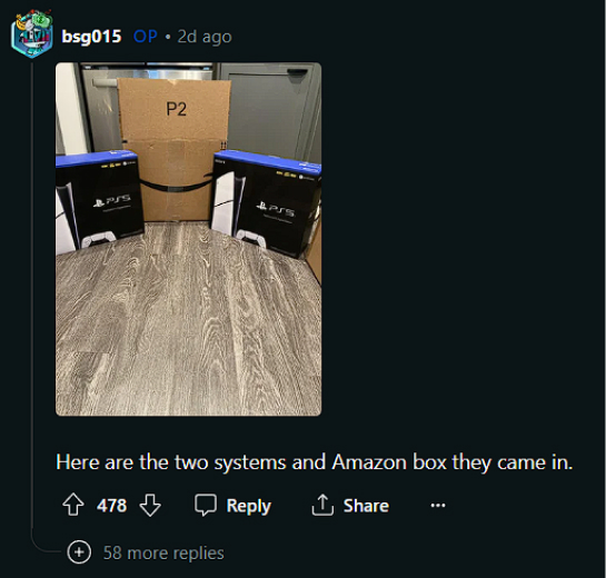 Zdjęcie otrzymanej przesyłki | Źródło: Reddit