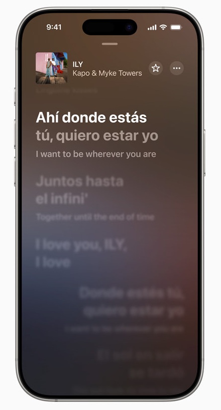 Tłumaczenie piosenek w Apple Music. Źródło: Apple.