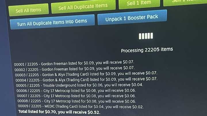 Gracze wysłali tysiące przedmiotów, aby streamer mógł kupić sobie Steam Decka. Źródło: The Soverign Netizen, X - Streamer sprzedając karty na Steam zarobił na Steam Decka; teraz waha się czy wesprzeć chore dzieci czy kupić grę - wiadomość - 2025-02-10