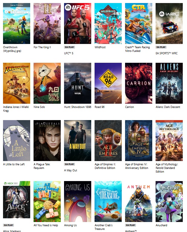 W chwili pisania tych słów Xbox Game Pass Ultimate oferuje dostęp do blisko 500 pozycji. Źródło: Xbox.com.