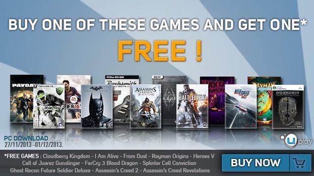 U dołu lista gier, które można otrzymać za darmo. - W Ubishop promocja: kup jedną grę, drugą otrzymasz za darmo - wiadomość - 2013-11-29