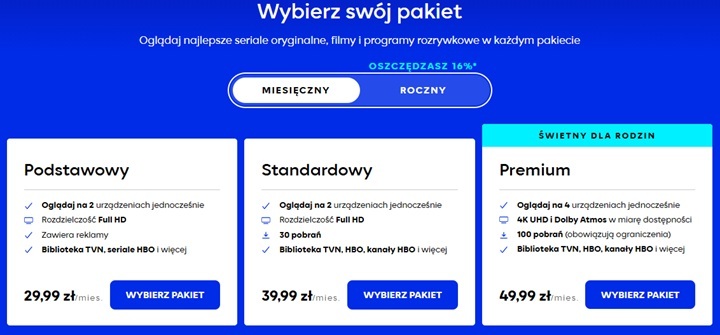 Max można opłacać w ujęciu miesięcznym lub rocznym. Źródło: Max. - HBO Max - cennik 2025. Ile kosztuje abonament w 2025 roku? - wiadomość - 2025-03-25