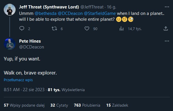 „Ruszaj śmiało, dzielny odkrywco”, szef Bethesdy rozwiewa wątpliwości w temacie planet Starfielda - ilustracja #1