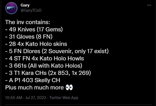 Konto CSGO warte niemal 5 milionów dolarów zbanowane na Steamie - ilustracja #1