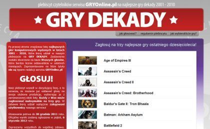 Plebiscyt Gry Dekady trwa. Przedstawiamy aktualnych liderów - ilustracja #1