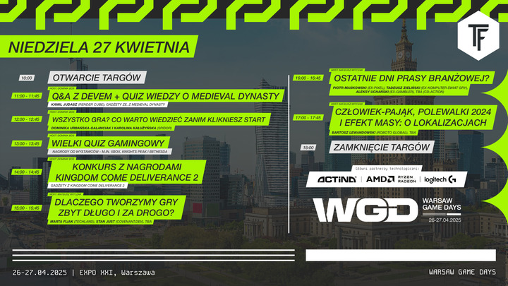 Źródło: Warsaw Game Days. - Warsaw Game Days, nowe targi dla graczy, uświetni Oblivion Remastered i Kingdom Come 2 - wiadomość - 2025-04-23