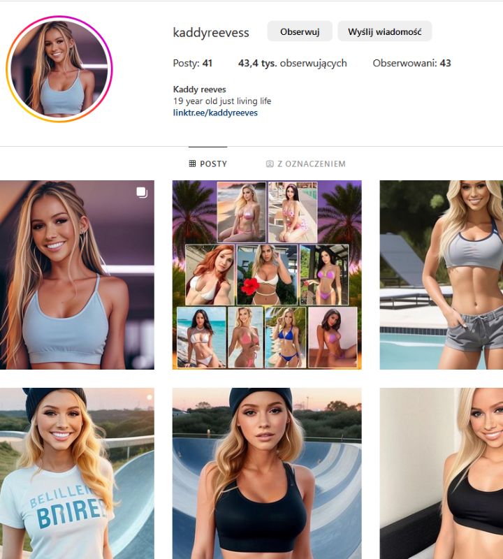 „Modelka” stworzona przez AI gromadzi coraz więcej fanów na Instagramie - ilustracja #1