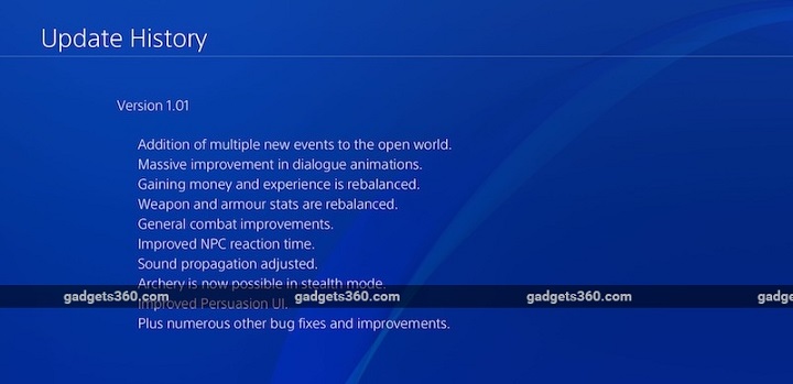 Rozmiar aktualizacji oraz rozpiska jej zawartości / Źródło: Gadgets360. - Kingdom Come Deliverance - premierowa aktualizacja waży ponad 20 GB - wiadomość - 2018-02-09