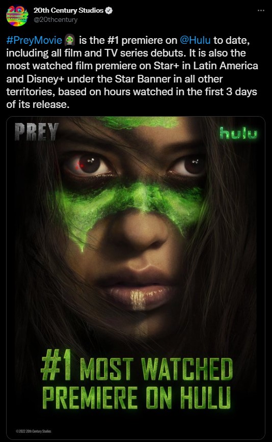 Nowy Predator zdobył serca widzów; Prey z rekordem popularności - ilustracja #1