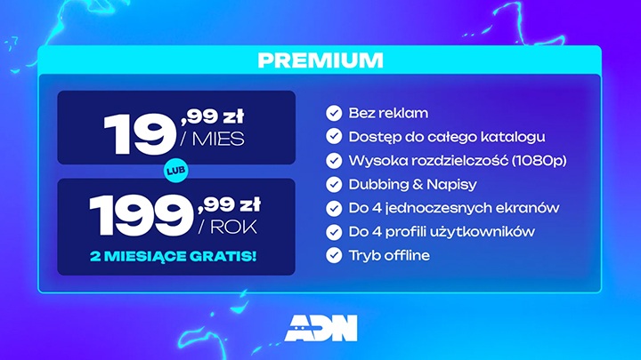 ADN - Znamy ceny ADN, czyli nowego serwisu streamingowego z anime w Polsce. Konkurencja Crunchyrolla wystartuje za 4 dni - wiadomość - 2026-03-26