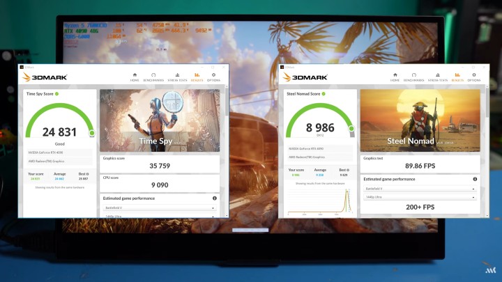 Test RTX-a 4090 z 48 GB VRAM w 3D Marku. Źródło: MKA, YouTube - RTX 4090 z 48 GB VRAM przetestowany - lepiej sprawdzi się w wydmuchiwaniu liści z ogrodu - wiadomość - 2025-03-28