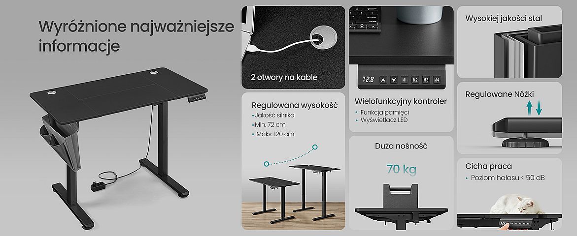 Solidny udźwig oraz stabilna konstrukcja (źródło: Amazon). - Z tym biurkiem nowy rok szkolny nie będzie straszny! Kupisz je na Amazonie z ogromnym rabatem - wiadomość - 2025-08-29