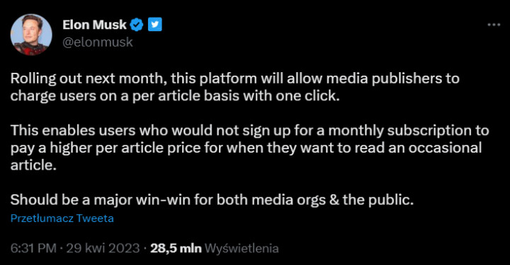 Elon Musk ma nowy pomysł na zarabianie na Twitterze - ilustracja #1