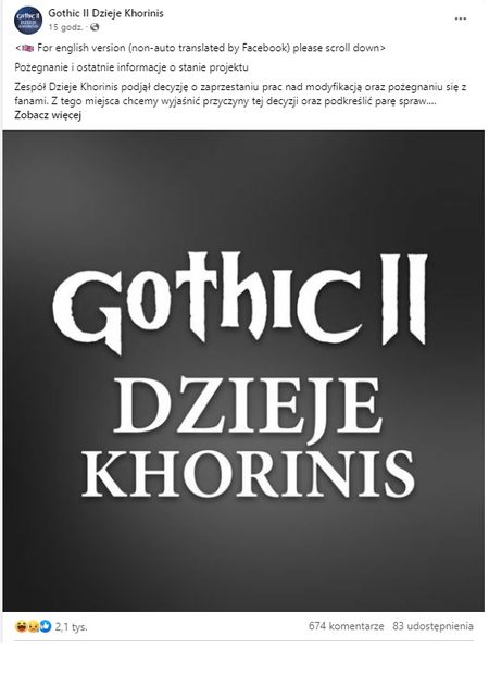 „Mógłby mieć jaja, by napisać, że ma dość”. Rozmawiamy z współtwórcą i przedstawiamy kulisy upadku Dziejów Khorinis - ilustracja #1