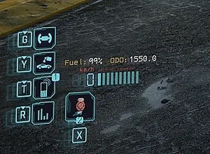 Dodatkowe systemy z moda Immersive Odometer and Fuel System do Cyberpunk 2077.