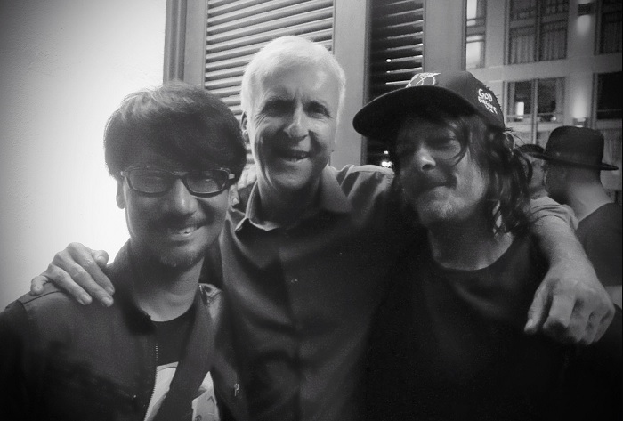 Źródło: X/HIDEO_KOJIMA; Hideo Kojima i Norman Reedus wraz z Jamesem Cameronem