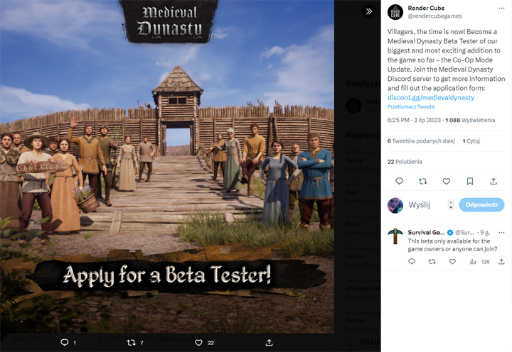 Polski hit Medieval Dynasty zaprasza na testy trybu co-op [Aktualizacja: start zapisów] - ilustracja #1