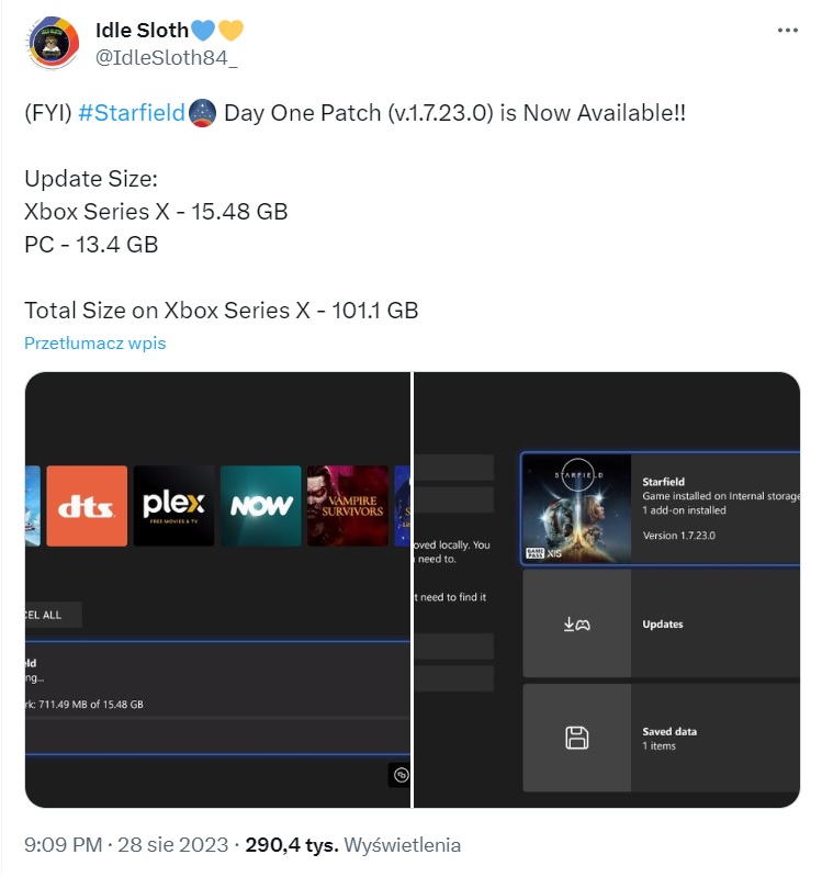 Pierwszy patch do Starfielda już jest; to bagatelka ponad 13 GB - ilustracja #1