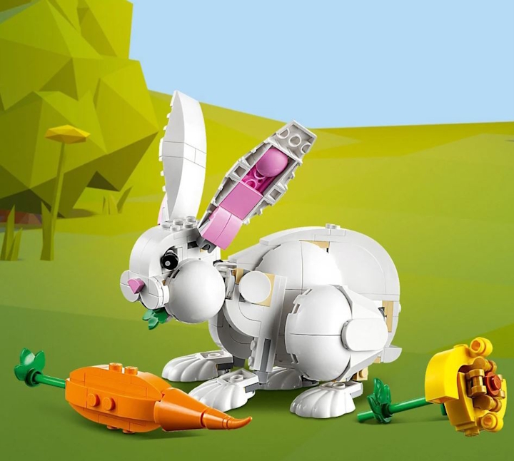 Zestaw prezentuje się świetnie, zwłaszcza dzięki zaokrągleniom. Źródło: LEGO. - To ostatni moment, aby upolować tego uroczego króliczka. Wycofany przez LEGO zestaw wkrótce będzie wart krocie - wiadomość - 2025-02-04