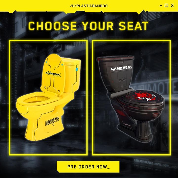 Toaleta w stylu Cyberpunk 2077 to na szczęście żart fanów - ilustracja #1