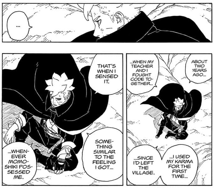 Boruto: Two Blue Vortex, Masashi Kishimoto i Mikio Ikemoto, Shueisha, 2023 - Choć wątek Karmy Boruto wkracza w ciekawe rejony w Two Blue Vortex, to olbrzymi spoiler z serii już nam zdradził, jak on się skończy - wiadomość - 2024-10-30