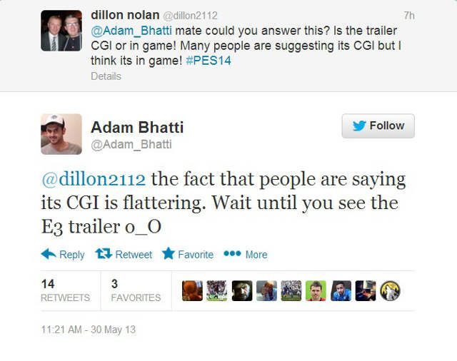 Zapewnienia o tym, że zwiastun nie jest „podrasowany” - Pro Evolution Soccer 2014 na pierwszym zwiastunie. Więcej zobaczymy 6 czerwca - wiadomość - 2013-05-31