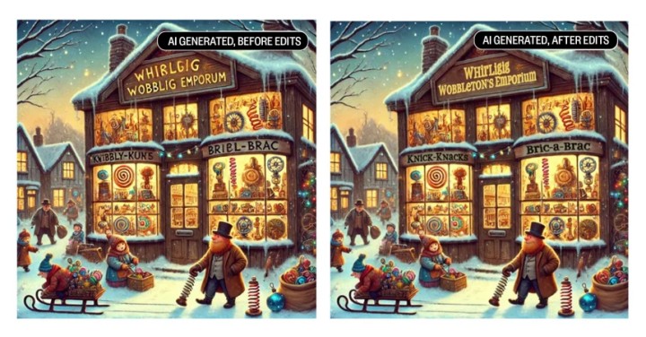 Obraz AI przed i po poprawkach Lisy Carstens; vide: CNBC - Sztuczna inteligencja dała pracę artystom, bo ktoś musi poprawiać generowany „ściek AI” - wiadomość - 2025-09-04