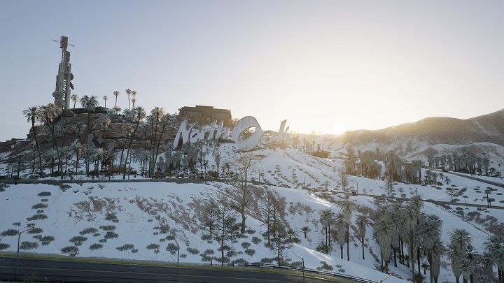 Zima zawitała w Night City. Miasto z Cyberpunka 2077 wygląda całkowicie inaczej pod warstwą śnieżnego puchu - ilustracja #2