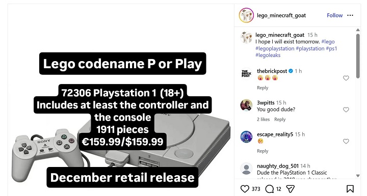 Źródło: Lego Minecraft Goat / Instagram - Wkrótce zbudujecie z LEGO kolejną kultową konsolę. Duńska firma znów puszcza oko do fanów sprzętu retro - wiadomość - 2026-03-12
