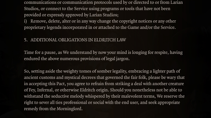 Zainstalowałeś Baldurs Gate 3 na swoim PC? Być może zdziwi Cię, co podpisałeś - ilustracja #1