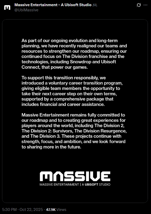 Źródło: X, Massive Entertainment.