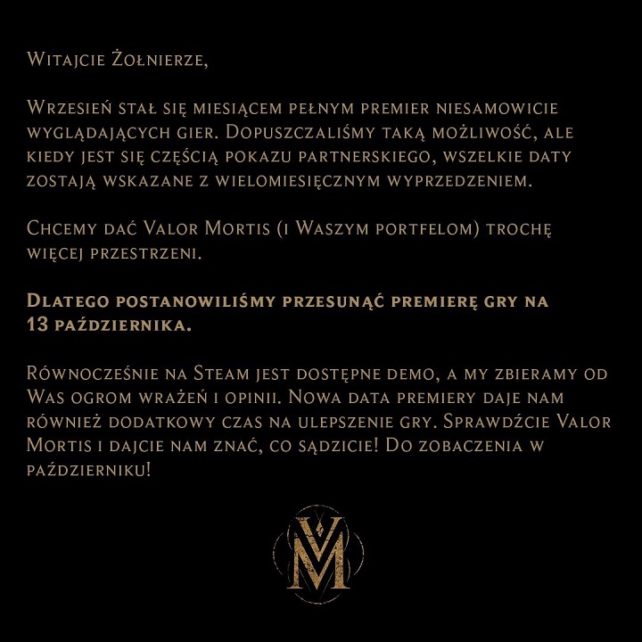 Źródło: One More Level / X. - Polacy znaleźli się pod ścianą i znaleźli drogę ucieczki. Przez ścisk spowodowany premierą GTA 6 mroczne Valor Mortis zostało opóźnione - wiadomość - 2026-06-11