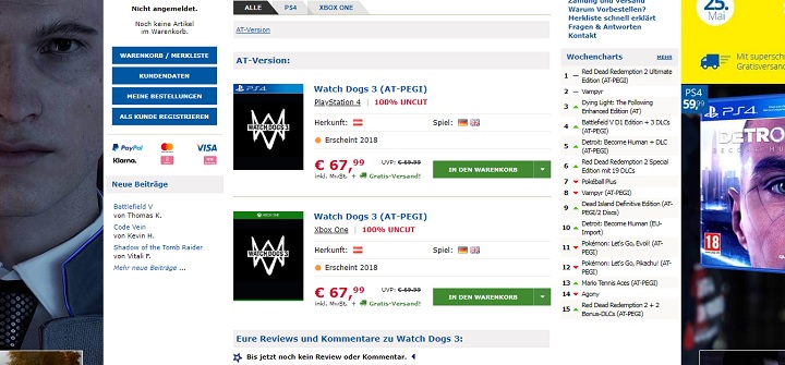 Pomyłka, czy faktycznie coś jest na rzeczy? Ostateczną odpowiedź na to pytanie przyniosą zapewne tegoroczne targi E3. - Zapowiedź Watch Dogs 3 tuż za rogiem? - wiadomość - 2018-06-07