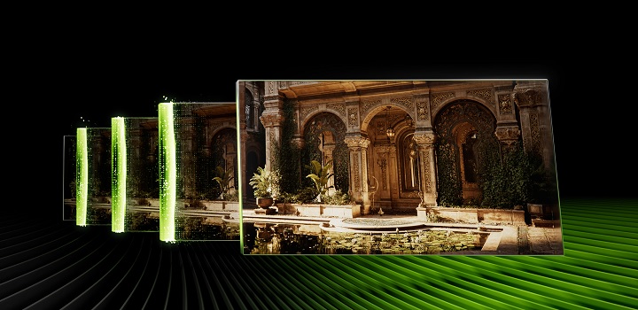 Artystyczna wizualizacja działania funkcji DLSS. Źródło: Nvidia. - Karty graficzne w 2025 roku. Ranking wydajności i hierarchia 38 najważniejszych GPU - wiadomość - 2025-08-04