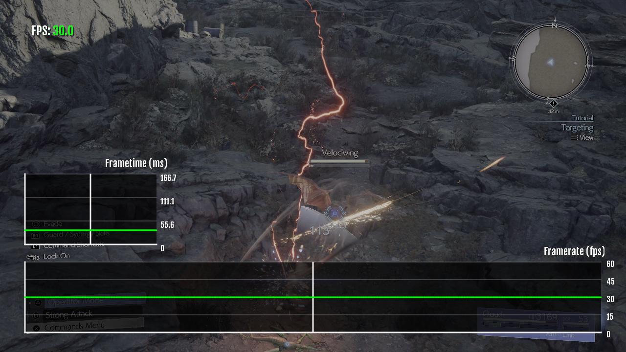 Tryb jakości działa bez zarzutu. Widzicie, jak równy jest wykres? Źródło własne - Graficznie coś tu nie gra - recenzja techniczna Final Fantasy VII Rebirth - wiadomość - 2024-02-29