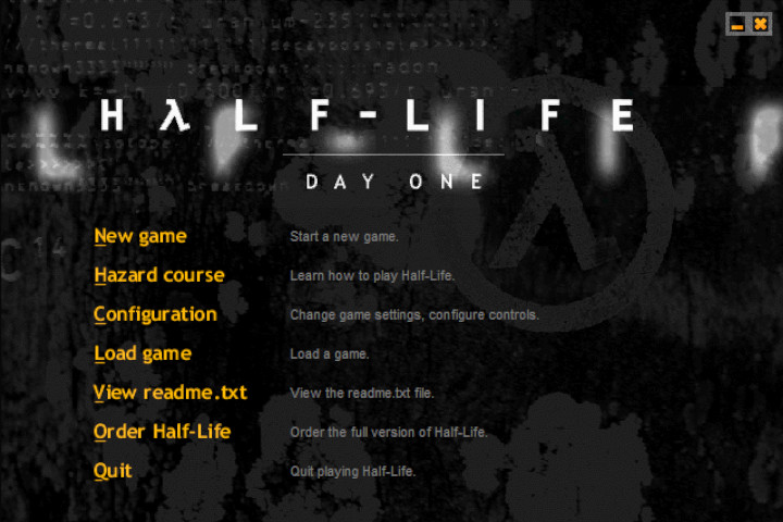Menu startowe wersji demo Half-Life | Źródło: Combine Overwiki - Half Life jest dzisiaj kultowy, ale nie każdy wie, że seria niemal zaliczyła porażkę na starcie. Pierwotna wersja gry była klapą - wiadomość - 2024-09-21