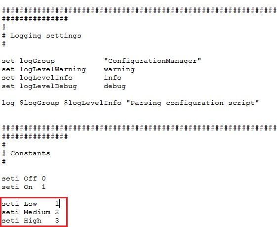 Plik przed zmianą wartości.