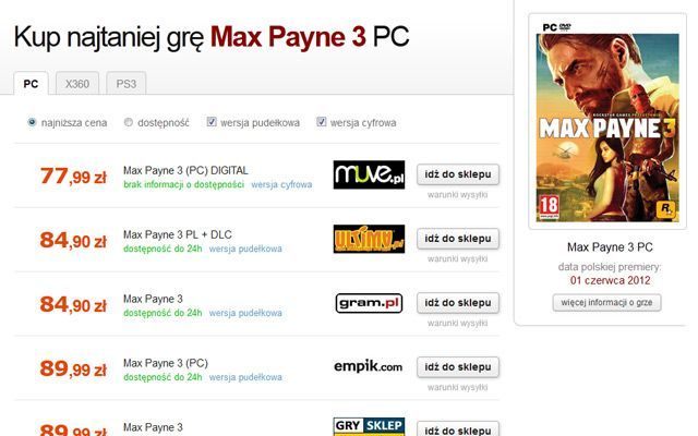 Testowa wersja Growej Porównywarki Cenowej na www.gry-online.pl! - ilustracja #2