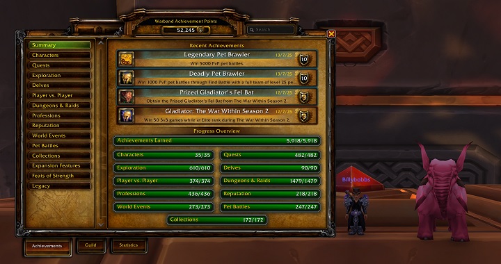 Źródło: BillybobbsWoW / Reddit - „Nie wiedziałem, że to po ludzku wykonalne”. Po ponad 18000 godzin gracz WoW-a pochwalił się zdobyciem absolutnie wszystkich osiągnięć w MMO - wiadomość - 2025-07-14