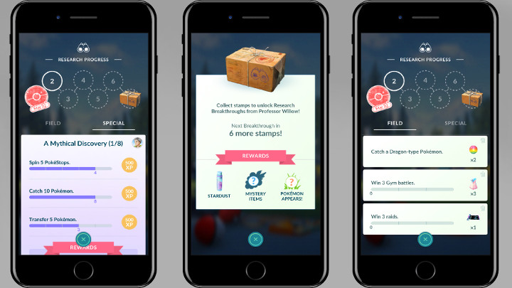 Badania mają stanowić dodatkową zachętę do aktywnej gry. - Pokemon GO – dzienne zadania oraz mityczny pokemon już w drodze - wiadomość - 2018-03-26